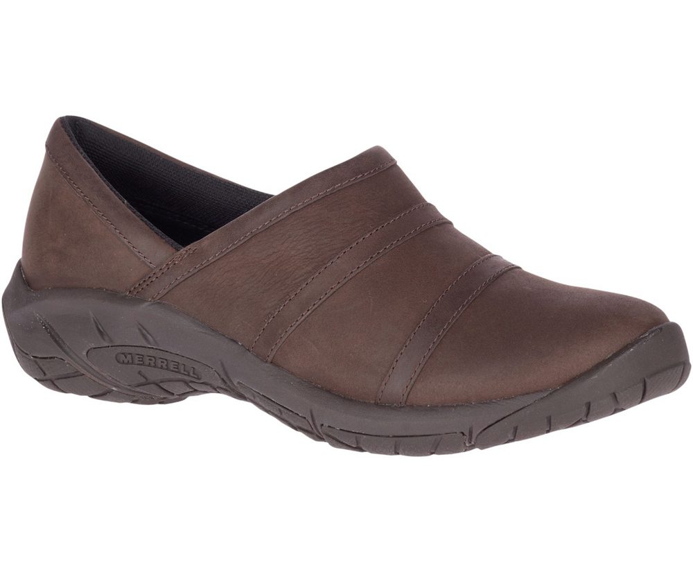 Merrell Slip Ons Damskie Brązowe - Encore Moc 4 Skórzane - 604783-WLJ